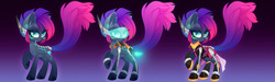 Size: 1280x384 | Tagged: safe, artist:zombie, oc, oc:prophecy, pony, clothes, female, looking at you, mare, smiling