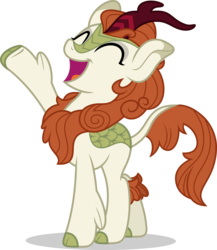 Size: 5000x5763 | Tagged: safe, artist:luckreza8, autumn blaze, kirin, sounds of silence, .svg available, absurd resolution, awwtumn blaze, cloven hooves, cute, female, mare, open mouth, raised hoof, simple background, singing, solo, transparent background, vector