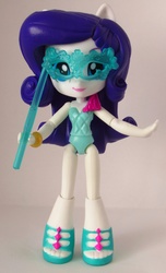 Size: 956x1568 | Tagged: safe, artist:whatthehell!?, rarity, equestria girls, g4, bracelet, clothes, doll, equestria girls minis, irl, jewelry, mask, merchandise, photo, ponied up, shoes, theme park, toy