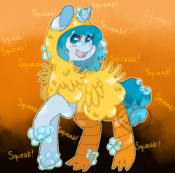 Size: 665x654 | Tagged: safe, artist:peachy-pea, oc, oc only, pony, unicorn, female, halloween, halloween costume, holiday, rubber duck, solo