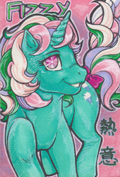 Size: 650x958 | Tagged: safe, artist:farthingale, fizzy, pony, g1, female, solo, traditional art
