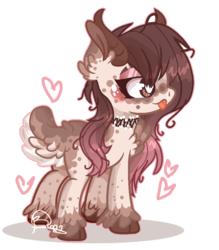 Size: 835x953 | Tagged: safe, artist:6-fingers-lover, oc, oc only, oc:beatriz pisco, deer pony, original species, female, horns, mare, simple background, solo, transparent background
