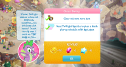 Size: 1024x550 | Tagged: safe, gameloft, spike, dragon, g4, fire, game screencap, gem, winged spike, wings