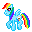 Size: 32x32 | Tagged: safe, artist:mikaristar, rainbow dash, pony, g4, animated, female, gif, pixel art, simple background, solo, transparent background, true res pixel art