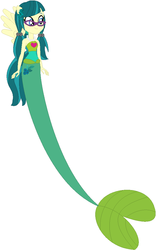 Size: 637x1018 | Tagged: safe, artist:ra1nb0wk1tty, artist:user15432, juniper montage, mermaid, equestria girls, equestria girls specials, g4, base used, clothes, cutie mark on human, glasses, hasbro, hasbro studios, humanized, jewelry, long tail, mermaid tail, mermaidized, necklace, pearl necklace, ponied up, simple background, solo, species swap, white background, winged humanization, wings