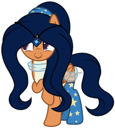 Size: 868x964 | Tagged: dead source, safe, artist:cosmicwitchadopts, earth pony, pony, clothes, female, jasmine, mare, ponified, simple background, socks, solo, transparent background