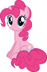 Size: 6729x10268 | Tagged: safe, artist:ace play, pinkie pie, earth pony, pony, g4, absurd resolution, cute, diapinkes, female, simple background, sitting, solo, transparent background, vector