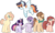 Size: 2196x1315 | Tagged: safe, artist:lui-akita, artist:moon-rose-rosie, oc, oc only, oc:celestial moon, oc:chocolate sprinkles, oc:crystal flame, oc:golden apple, oc:magnolia, oc:shining ray, dracony, earth pony, hybrid, pegasus, pony, unicorn, base used, female, interspecies offspring, magical lesbian spawn, male, mare, not fluttershy, not twilight sparkle, offspring, parent:applejack, parent:bulk biceps, parent:caramel, parent:cheese sandwich, parent:fluttershy, parent:pinkie pie, parent:rainbow dash, parent:rarity, parent:soarin', parent:spike, parent:spitfire, parent:twilight sparkle, parents:carajack, parents:cheesepie, parents:flutterbulk, parents:soarinfire, parents:sparity, parents:twidash, simple background, size difference, stallion, transparent background
