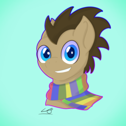Size: 5000x5000 | Tagged: safe, artist:legiot18, doctor whooves, time turner, earth pony, pony, g4, absurd resolution, clothes, fanart, male, scarf, solo