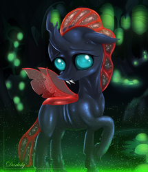 Size: 2063x2400 | Tagged: safe, alternate version, artist:darksly, ocellus, changeling, g4, changeling hive, egg, female, high res, pre changedling ocellus, red changeling, solo