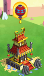 Size: 254x436 | Tagged: safe, gameloft, winona, diamond dog, g4, architecture, building, chinese, lantern, limited-time story, the anonymous campsite