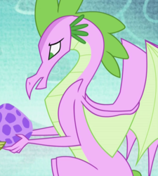 Size: 970x1080 | Tagged: safe, screencap, spike's fake mother, dragon, father knows beast, g4, cropped, dragon egg, dragoness, egg, female, solo focus, spike's egg