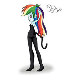 Size: 2341x2568 | Tagged: safe, artist:bandijones, rainbow dash, equestria girls, g4, catsuit, commission, female, high res, sexy, solo