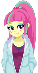 Size: 684x1328 | Tagged: safe, artist:rosemile mulberry, sour sweet, equestria girls, g4, bedroom eyes, clothes, cute, female, freckles, simple background, smiling, solo, white background