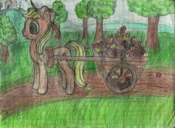 Size: 566x415 | Tagged: safe, artist:mfg637, applejack, earth pony, pony, g4, female, graph paper, solo, traditional art