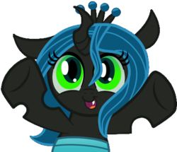 Size: 423x364 | Tagged: artist needed, source needed, safe, queen chrysalis, pony, g4, cute, cutealis, female, filly, happy, simple background, smiling, solo, transparent background, vector