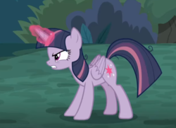 Size: 605x439 | Tagged: safe, screencap, mean twilight sparkle, alicorn, pony, g4, the mean 6, clone, cropped, female, glowing horn, horn, magic