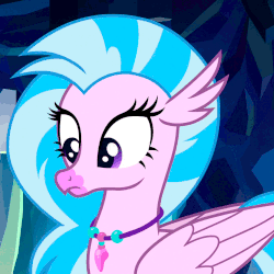 Size: 1080x1080 | Tagged: safe, screencap, silverstream, classical hippogriff, hippogriff, g4, what lies beneath, animated, confused, cropped, cute, diastreamies, female, gif, head tilt, loop, raised eyebrow, solo
