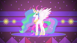 Size: 3840x2160 | Tagged: safe, artist:brony-works, artist:laszlvfx, edit, princess celestia, alicorn, pony, g4, female, high res, smiling, solo, wallpaper, wallpaper edit