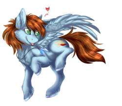 Size: 1316x1141 | Tagged: safe, artist:requiem♥, oc, oc only, oc:sorren, pegasus, pony, blue fur, brown hair, cheek fluff, commission, cutie mark, female, green eyes, hooves, male, simple background, solo, stallion, straight, transparent background