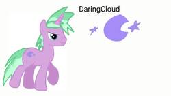 Size: 1280x720 | Tagged: safe, artist:mlpfan23456789, oc, oc only, oc:daringcloud, dracony, hybrid, interspecies offspring, offspring, parent:spike, parent:starlight glimmer, parents:sparlight, solo