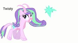 Size: 1280x720 | Tagged: safe, artist:mlpfan23456789, oc, oc only, oc:twisty, dracony, hybrid, interspecies offspring, offspring, parent:spike, parent:starlight glimmer, parents:sparlight, solo