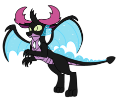 Size: 1548x1236 | Tagged: safe, artist:musical-medic, oc, oc only, oc:naris, dragonling, hybrid, interspecies offspring, magical gay spawn, offspring, parent:spike, parent:thorax, parents:thoraxspike, simple background, solo, transparent background