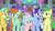 Size: 1280x720 | Tagged: safe, screencap, citrine spark, cozy glow, pegasus, pony, unicorn, g4, school raze, background pony, bow, female, filly, foal, hair bow, male, smug, stallion