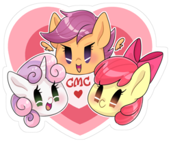 Size: 836x703 | Tagged: safe, artist:bbtasu, apple bloom, scootaloo, sweetie belle, earth pony, pegasus, pony, unicorn, g4, cutie mark crusaders, female, filly, simple background, transparent background, trio