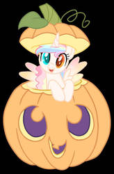 Size: 800x1216 | Tagged: safe, artist:nerdy-pony, artist:pinkiepieslollipop, oc, oc:lullabelle, base used, cute, halloween, happy halloween, heterochromia, holiday, jack-o-lantern, ocbetes, pumpkin