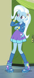 Size: 377x855 | Tagged: safe, screencap, trixie, equestria girls, equestria girls specials, g4, my little pony equestria girls: better together, my little pony equestria girls: forgotten friendship, boots, clothes, cropped, cute, diatrixes, female, high heel boots, hoodie, kneesocks, legs, shoes, skirt, socks, solo