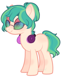 Size: 1480x1776 | Tagged: safe, artist:m-00nlight, oc, oc only, oc:green cross, earth pony, pony, female, headphones, mare, simple background, solo, sunglasses, transparent background