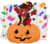 Size: 1024x902 | Tagged: safe, artist:cadetredshirt, oc, oc only, oc:cadetpone, pony, candy, card, commission, food, glasses, halloween, holiday, jack-o-lantern, nightmare night, nightmare nights costume, pumpkin, queen of hearts, solo, ych result