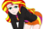 Size: 1480x970 | Tagged: safe, artist:anonix123, sunset shimmer, equestria girls, g4, bent over, clothes, female, human coloration, jacket, leather, leather jacket, miniskirt, simple background, skirt, solo, thighs, transparent background
