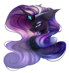 Size: 3000x3161 | Tagged: safe, artist:jun1313, nightmare rarity, pony, g4, bust, fangs, female, high res, mare, simple background, solo, transparent background