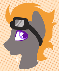 Size: 894x1080 | Tagged: safe, oc, oc only, oc:aj, pony, abstract background, bust, glasses, goggles, lineless, solo