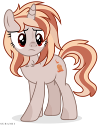 Size: 4939x6193 | Tagged: safe, artist:suramii, oc, oc only, oc:arden flame, pony, unicorn, absurd resolution, chest fluff, female, frown, simple background, solo, transparent background