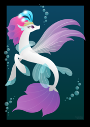 Size: 1024x1448 | Tagged: safe, artist:lavenderrain24, queen novo, seapony (g4), g4, my little pony: the movie, bioluminescent, bubble, crown, cute, dorsal fin, female, fin, fin ears, fin wings, fins, fish tail, flowing mane, flowing tail, jewelry, lineless, looking at you, ocean, open mouth, peytral, regalia, scales, smiling, smiling at you, solo, swimming, tail, underwater, water, wings