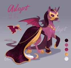 Size: 700x673 | Tagged: safe, artist:brazhnik, oc, oc only, alicorn, pony, adoptable, advertisement, gold, solo