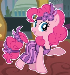 Size: 763x821 | Tagged: safe, artist:glittertiara, gameloft, pinkie pie, earth pony, pony, g4, clothes, dress, female, solo