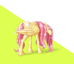 Size: 2000x1714 | Tagged: safe, artist:holka13, fluttershy, pony, g4, abstract background, female, hoers, realistic, solo