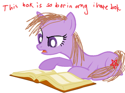 Size: 860x638 | Tagged: safe, artist:mlppony123, artist:sakyas-bases, oc, oc only, oc:boring nerd, pony, unicorn, 1000 hours in ms paint, base used, book, engrish, satanic, simple background, solo, stars, symbol, white background