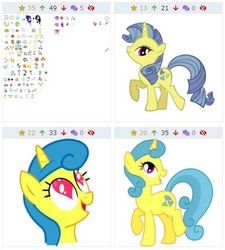 Size: 436x485 | Tagged: safe, lemon hearts, pony, derpibooru, g4, female, heart eyes, juxtaposition, mare, meta, wingding eyes