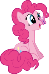 Size: 8000x12153 | Tagged: safe, artist:ace play, pinkie pie, butterfly, earth pony, insect, pony, g4, absurd resolution, butterfly on nose, cute, diapinkes, female, insect on nose, mare, simple background, sitting, solo, transparent background, vector