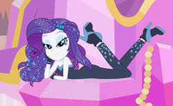 Size: 3400x2100 | Tagged: safe, artist:tabrony23, rarity, equestria girls, equestria girls series, g4, the other side, bare shoulders, beautiful, bedroom eyes, bodysuit, clothes, female, high heels, high res, looking at you, shoes, show accurate, sleeveless, solo, strapless