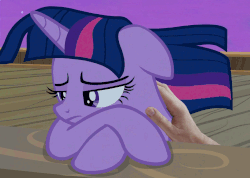 Size: 1040x740 | Tagged: safe, edit, edited screencap, editor:hotkinkajou, screencap, twilight sparkle, alicorn, pony, g4, once upon a zeppelin, airship, animated, cloud, comforting, cropped, cute, disembodied hand, female, floppy ears, gif, hand, hotkinkajou is trying to murder us, night, perfect loop, petting, sad, sadorable, solo, stars, twilight sparkle (alicorn), windswept mane, zeppelin