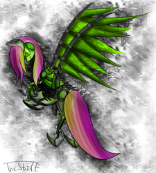 Size: 1800x2000 | Tagged: safe, artist:thestive19, oc, oc only, pegasus, pony, abstract background, female, grin, hooves, mare, smiling, solo, spread wings, wings
