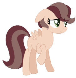 Size: 376x387 | Tagged: safe, artist:winniepie, oc, oc only, oc:withered wing, pegasus, pony, female, filly, offspring, parent:caramel, parent:fluttershy, parents:carashy, simple background, solo, transparent background
