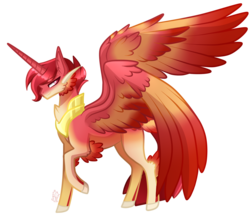 Size: 1473x1317 | Tagged: safe, artist:sugaryicecreammlp, oc, oc only, oc:janus, alicorn, original species, pony, seraph, seraphicorn, male, multiple wings, simple background, solo, transparent background