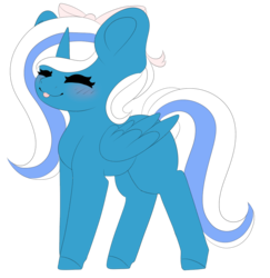 Size: 1018x1048 | Tagged: safe, artist:trigger-bolt, oc, oc only, oc:fleurbelle, alicorn, pony, alicorn oc, bow, hair bow, simple background, solo, transparent background